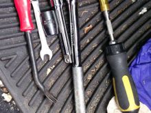 Here are the tools I used. i believe that is a 10mm wrench, you may need an extension just in case.