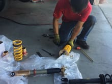 Tommy hard @ work on them J5 coilovers