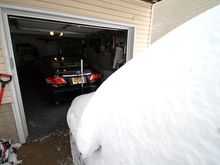 ES350 nestled in the garage in the aftermath of the Maryland 2010 snow season