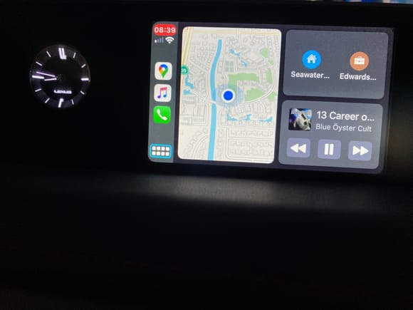 Apple CarPlay home screen on Lexus UX. 