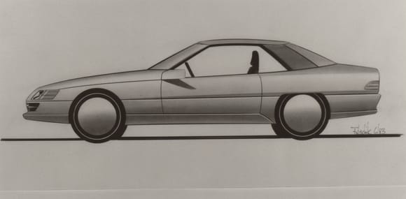 June 1983 R129 Alternative Sketch by Dieter Futschik of Mercedes-Benz Design