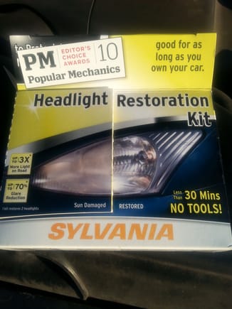 The Sylvania Headlight Restoration Kit.