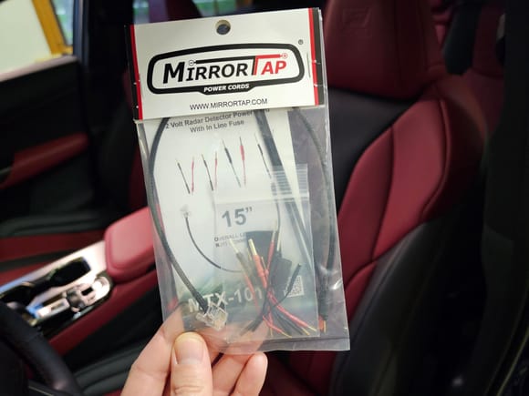 There is a 10" long version of the MirrorTap but I highly advise going with the 15" version so you will have plenty of reach to your device. This part number MTX-1015 cable has the correct RJ11 type connector for my Escort radar detector.