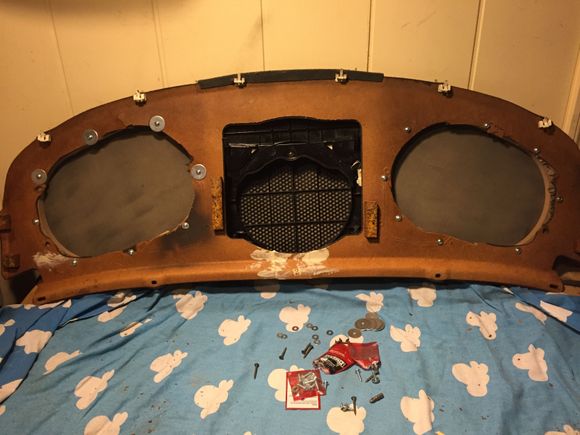 Custom grills mounted but rear cover was still fragile.