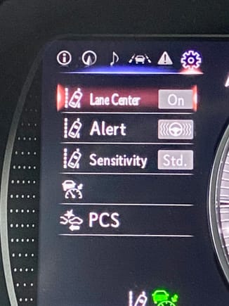 This would be the settings section you control with the buttons on the left side of the steering wheel. 