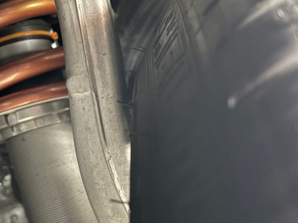 Front inner tire to upright clearance.