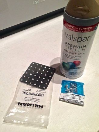 Materials: Matching Paint, Metal Plate, Small (Self-Tapping) Screws