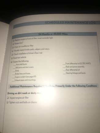 Please excuse the poor iPhone quality! I just had to snap a photo because $500 for a 45k service is just insane! All they "service" is your oil, filter and clean the air conditioner filter. Everything else is just inspect! I would ditch them!