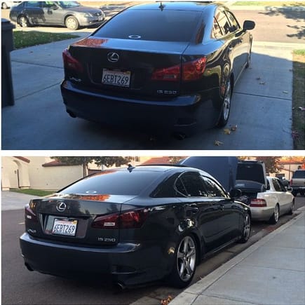 before and after of the tail lights
