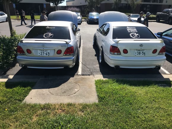 White ‘97 rebadged by the original owner and the silver ‘98. Husband and wife owners back from their military tour.