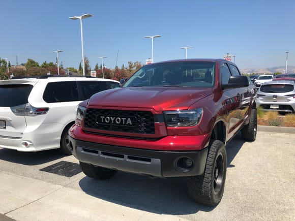 when you're at toyota buying parts and your 12yr old tundra is breaking more necks than the 2020's!