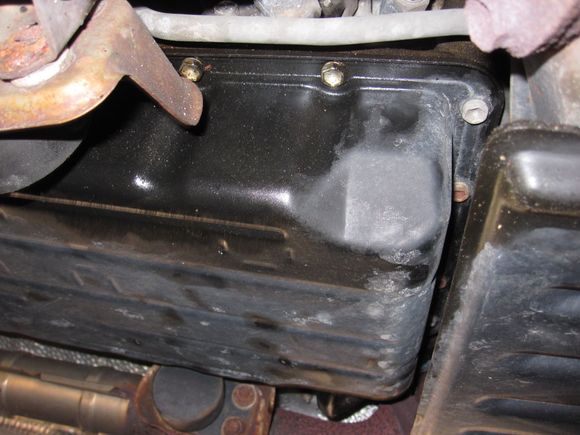 Passenger side of Transmission Pan.