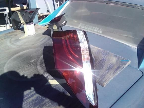 smoked tail lights buffed to perfection (3 coats of clear).... sorry Rob..lol