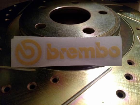close up of Brembo decal