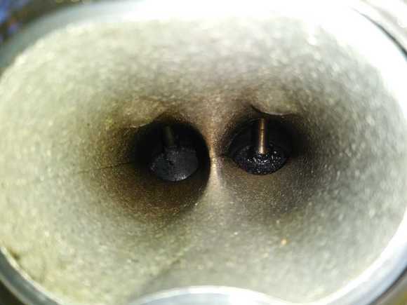 Coked valves after 8,000 miles of cleaning them. Cause= pcv valve stuck open