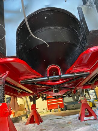 Underside of the car is completely painted