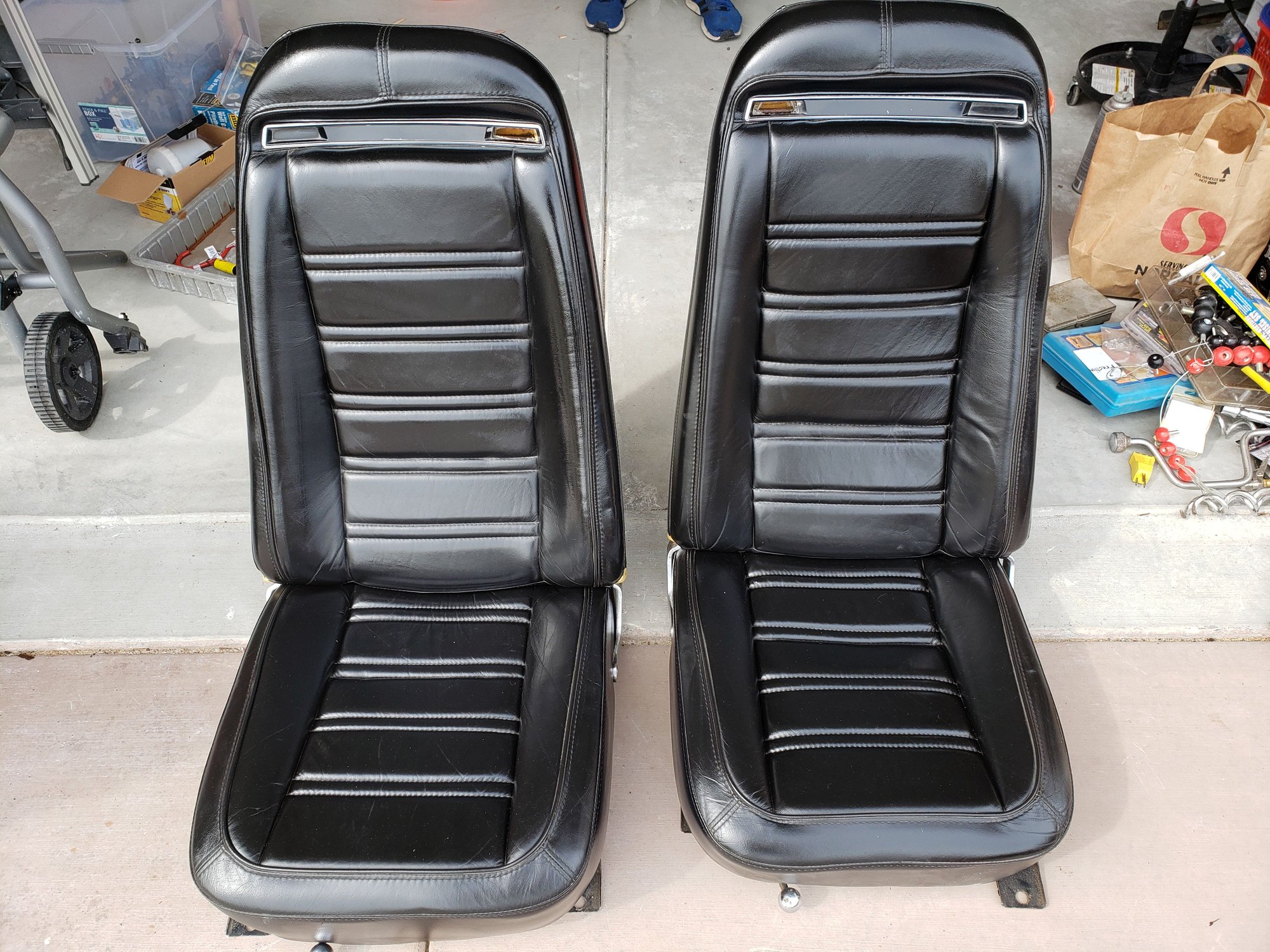 FS (For Sale) Leather Seats, 1973 Black, Excellent Condition 450 both