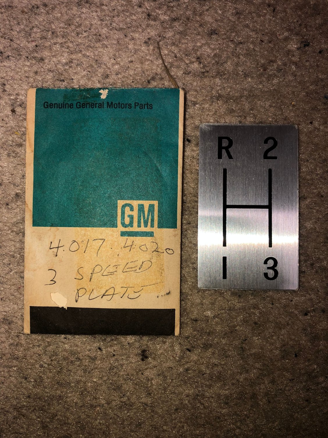 FS (For Sale) Corvette 3 speed shifter pattern plate 1965 1966 1967 NOS ...