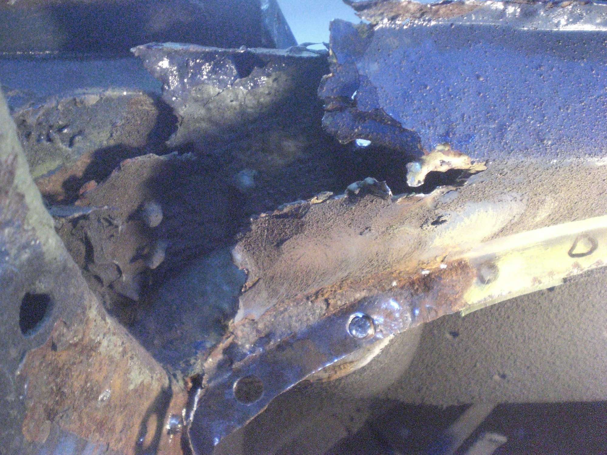 Closeup of outer corner damage