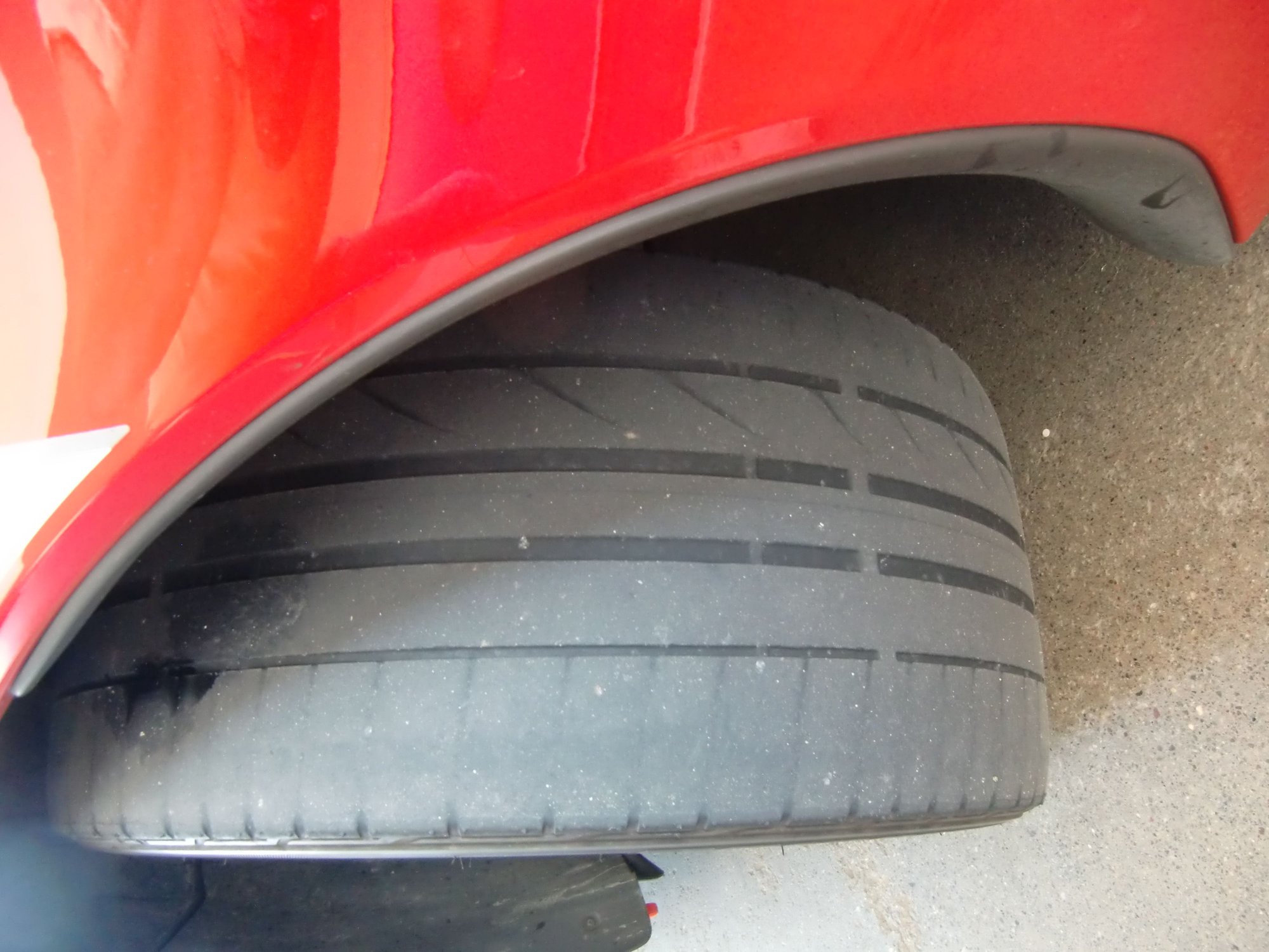 Maybe a little worse on the outside, but more or less even across the tread width.