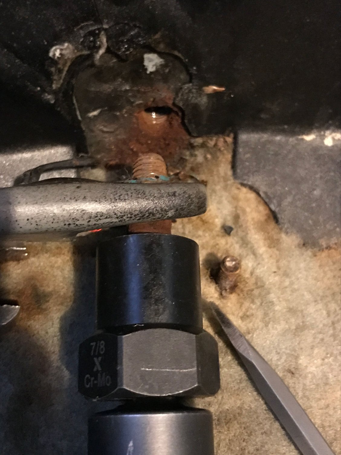 how to remove seized and stripped seatbelt bolt CorvetteForum