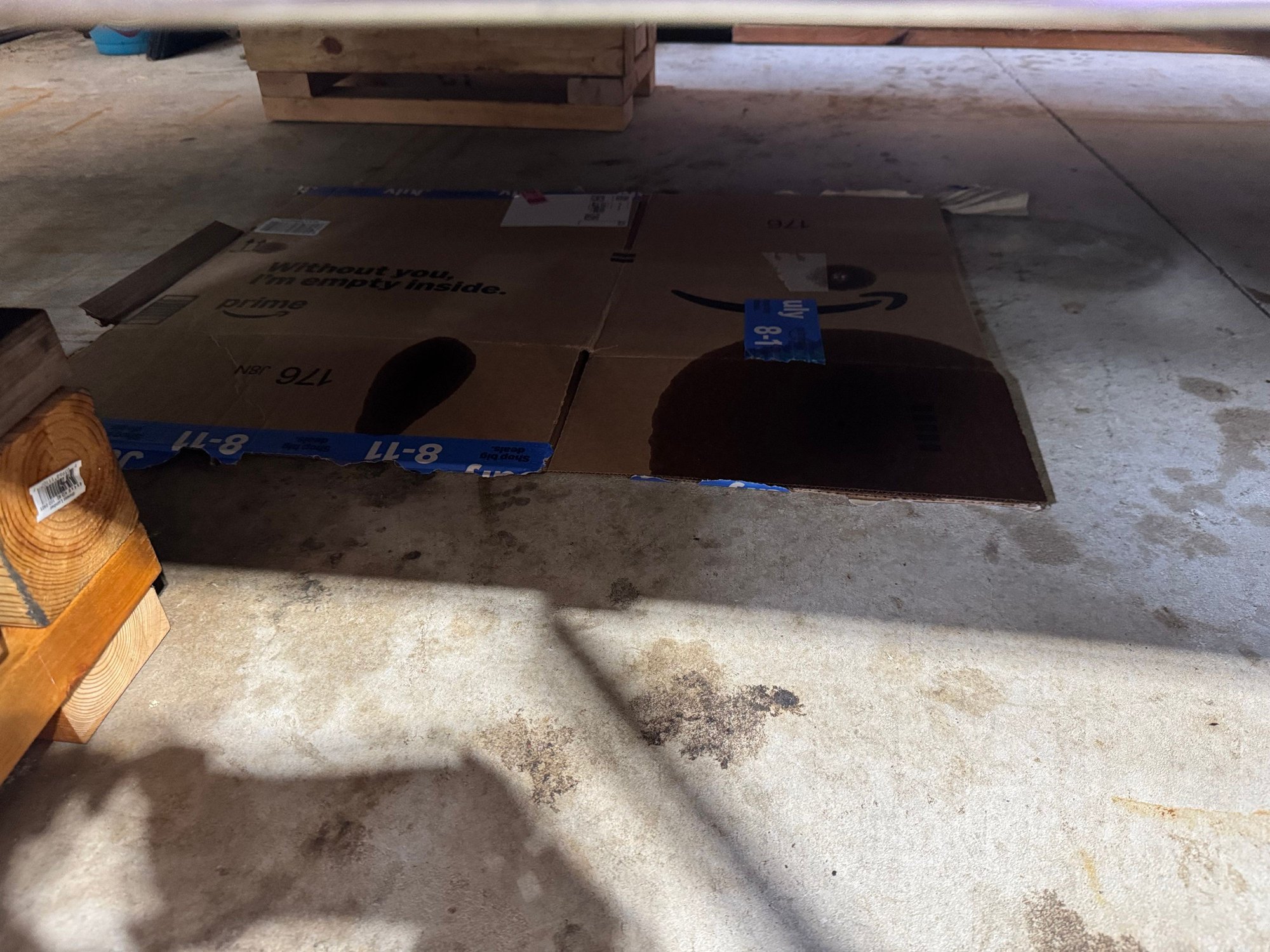 Gotta have that cardboard to stop the leak.