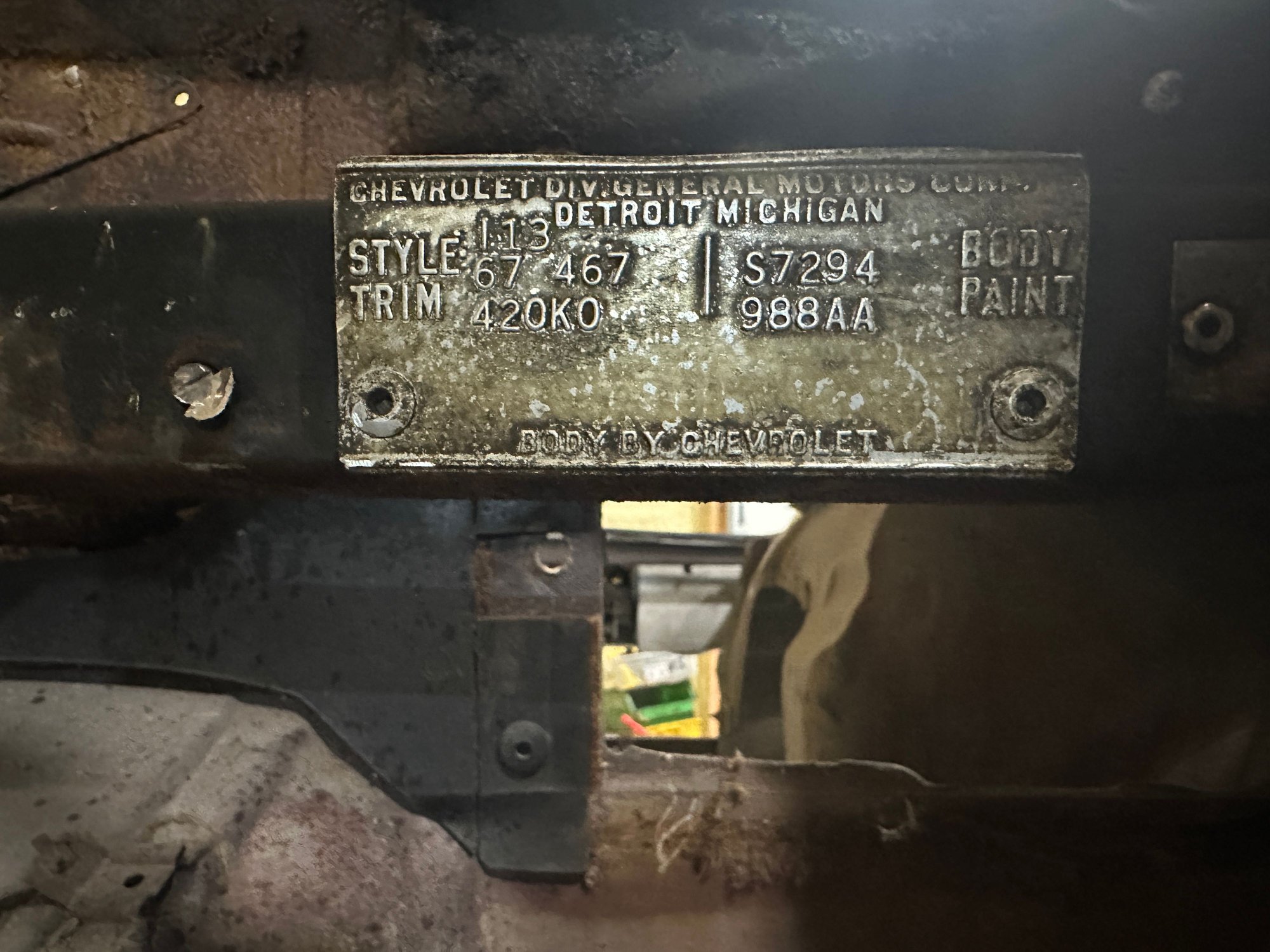 1967 Corvette what is trim code KO and paint code AA - CorvetteForum ...