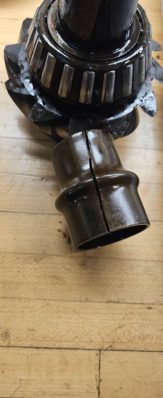Here's something interesting looks like the crush sleeve was split at the factory. Maybe easier install? What do you think?