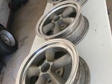 These are the 15X6’s. The centers are natural finish but seem a little darker than the other set.