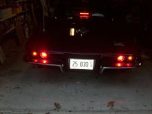 Daylight - brake lights - garage door open. Bulbs in the inner lights