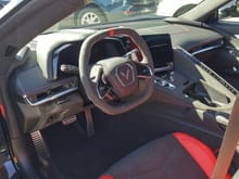 C8 interior, Black/red suede seats and steering wheel etc.