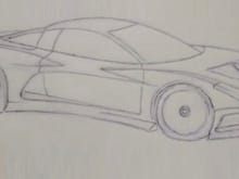 Please don’t forget about this drawing- I still see this car under the camo. Please look closely at the tops of the fenders where the quarter panel meets the door then down to the side inlet, it just works.
