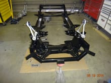 installing the front suspension rebuilt a arms ,rack etc.This one uses the stock c4 front spring