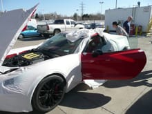 2015  Z06 just off the truck from the rail head being unveiled