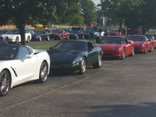The Pickle in the staging line at Kentucky Downs.  Our group consisted of TN, KY, AR, and south Texas....about 250 car line when we left.  The group that left before us exceeded 400 cars.  8100 Corvettes were registered and prepaid for the event...plus cars were registering when they arrived also.