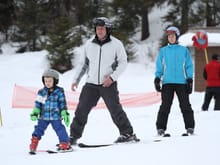 my daughter, son-in-law &amp; #2 grandson Skiing at Whitefish Mountain in Montana 2013