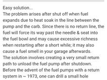 Larry Walk told me to try this back in 2020. You can is my thread on this with some pic's from 2020. "327 fuel pump with 5 to 5.5 psl".
This worked real good for dropping the fuel pressure.