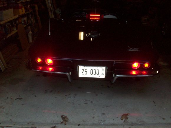 Daylight - brake lights - garage door open. Bulbs in the inner lights