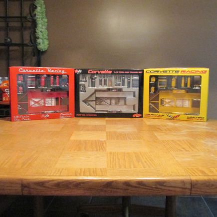 GMP limited edition 1/18 scale Corvette Racing shop sets.