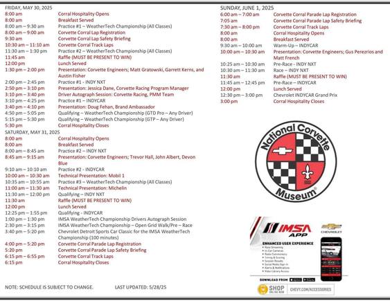 2025 Schedule