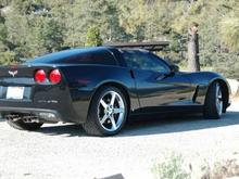Looking from the lake side to the car.  It was a fantastic day for cruising