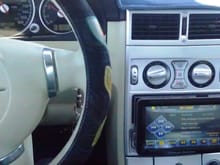 Current radio head unit, playing via an SD card (inserted on top right)