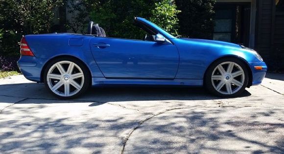 Slk320 with Crossfire wheels/tires.