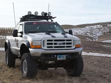 This is my ride, not just a pretty face, it has all the nessary tools for a hard core Wyoming explorer.  Including two way radio access, 150 mile CB radio with 200 watt loud PA system, Wireless remote spotlight system, 400 watt HD light bar, 150 gallon fuel system with transfer pump, 10&quot; fabtech lift, 6&quot; cut out fender flares, 10 ply pro comp 40x13.5x20 tires, lockers, custom built tire holder, onboard bluetooth access with loud talkback system (phone calls recieved within 30' of truck) overhead console with GPS log tracking and TomTom Navigation system.