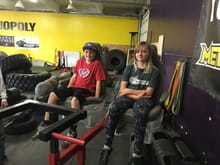 Maddi and her friend Ethan ready for testing the Viking Press for our Western Canadian Strongman Competition tomorrow