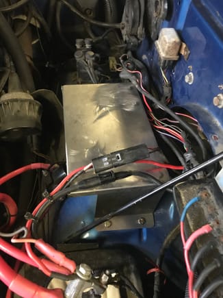 I've been gathering parts to do this project for too long of a time now and decided to finally tackle it.  I used a Crown Vic power distribution panel, it worked out well as I was able to use maxi fuses for the fuse links, put the head light and plow light relays in there, and there's still room to grow.