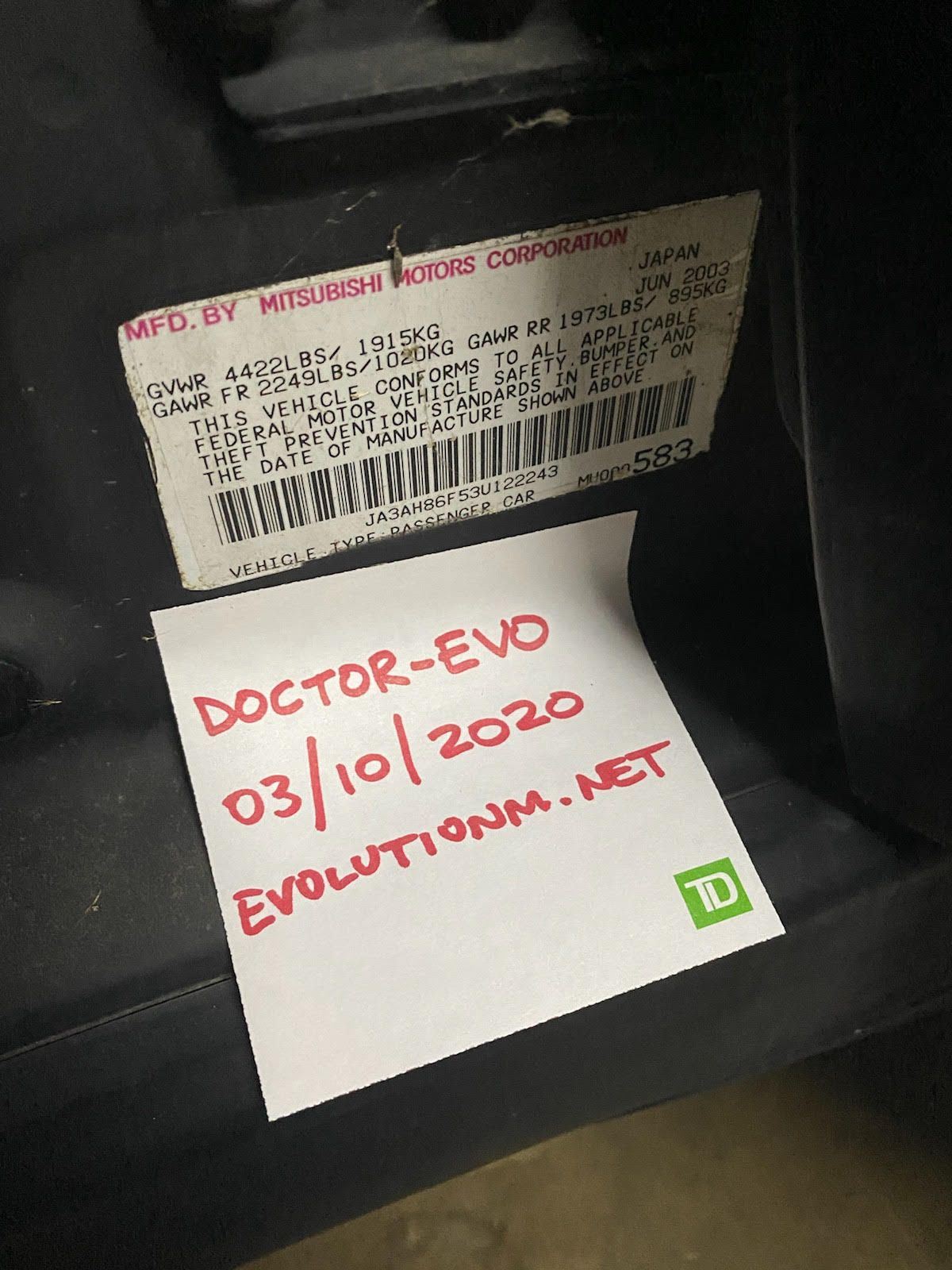 2003 Mitsubishi Lancer Evolution - ***PART OUT*** / 2003 EVO 8 / ***PART OUT*** / What do you need? - Used - VIN 11111111111111111 - 62,617 Miles - 4 cyl - AWD - Manual - Sedan - Black - Downey, CA 90240, United States