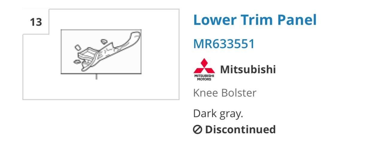Interior/Upholstery - Looking for lower trim panel Evo 8/9 - New or Used - 2003 to 2006 Mitsubishi Lancer Evolution - Rehoboth, MA 02769, United States