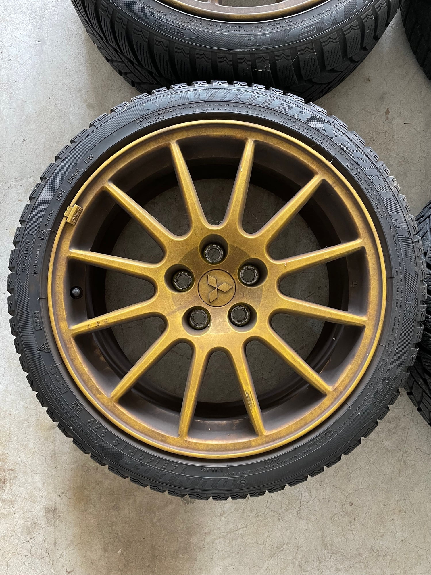 Wheels and Tires/Axles - FS: OEM GSR wheels with Dunlop SP Winter Sport M3 tires - Used - 2008 to 2016 Mitsubishi Lancer Evolution - Belleville, NJ 07109, United States
