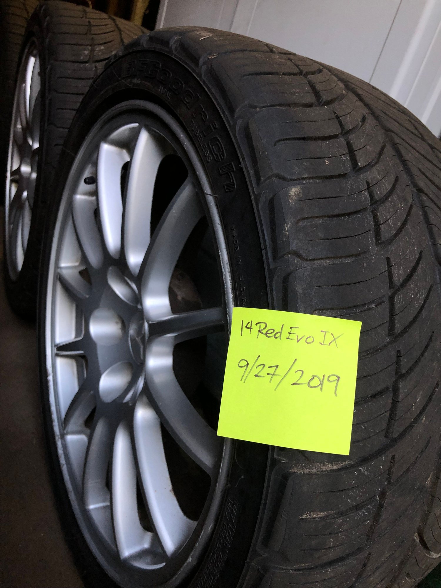 Wheels and Tires/Axles - (4)OEM EVOX GSR ENKEI WHEELS 12 SPOKE 18"x8.5" +38 OFFSET 5x114.3 LUG W/ BFG TIRES - Used - 2003 to 2015 Mitsubishi Lancer Evolution - Teaneck, NJ 07666, United States